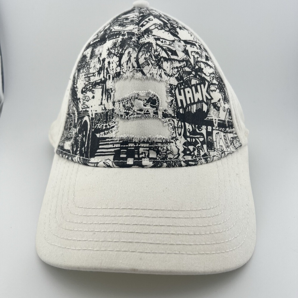 Tony Hawk Youth Flex Fit Hat Boys One Size White Black Graphic Cap